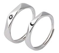 BESPORTBLE 1 Paire bague couple anneaux Bijoux pour les femmes bagues assorties pour les couples bagues de pour les couples anneau de lune cuivre Silver