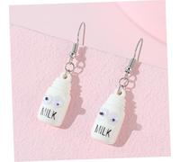 BESPORTBLE 1 Paire boucles d'oreilles bouteille de lait balancement d'oreille occident clous d'oreilles femmes boucles d'oreille de bouteille de lait gouttes géométriques Acrylique blanche