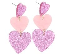 BESPORTBLE 1 Paire boucles d'oreilles coeur boucles d'oreilles de la Saint-Valentin boucles d'oreilles pendantes trois coeurs cœurs boucle d'oreille boucles d'oreilles pendantes pour femmes