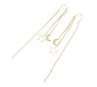 BESPORTBLE 1 Paire boucles d'oreilles étoile lune Bijoux d'oreille boucles d'oreilles en suspens pour les femmes Boucles d'oreilles à la mode cuivre Golden
