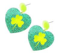 BESPORTBLE 1 Paire Boucles D'oreilles Festival Irlandais Décor De Printemps Boucles D'oreilles Noeud Pour Femme Goujons De Sharmrock Accessoires De Fête De La Saint Patrick Green Acrylique