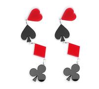 BESPORTBLE 1 Paire Boucles D'oreilles Géométriques Branché Poker Boucles D'oreilles En Pente Jouer Aux Cartes Jeu De Cartes Boucles D'oreilles Déclaration Caché Pendaison Pendant Acrylique