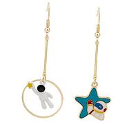 BESPORTBLE 1 Paire Boucles Oreilles Astronautes Asymétriques pour Fantaisie Pendantes Parfaites pour Toutes Occasions