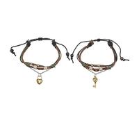 BESPORTBLE 1 Paire Bracelet Cuir Tressé Ajustable pour Couples de Design Unique et Créatif Parfait pour Occasions Spéciales Couleur Marron