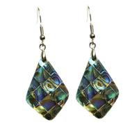 BESPORTBLE 1 Paire de Boucles d'Oreilles Pendantes en Coquille d'Ormeau Naturelle, Forme Angulaire, Alliage Résistant, Bijoux pour Femme et Fille, Accessoires Mode pour Occasions