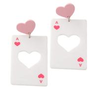 BESPORTBLE 1 Paire De Boucles D'Oreilles Pendantes Pour Femme Motif Cœur Jeu De Cartes Jeu De Cartes En Or Tendance En Acrylique