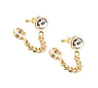 BESPORTBLE 1 Paire De Boutons De Manchette En Cristal Plaqué Or Accessoire De Chemise Pour Homme Chaîne Dorée