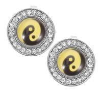 BESPORTBLE 1 Paire de Couvre-Boutons décoratifs en Strass pour Hommes, Motif Traditionnel Tai Chi, Accessoires pour projets de Bricolage et Tenues de soirée