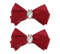 BESPORTBLE 1 paire de nœuds pour chaussures Accessoires de luxe pour femmes - Décorations pour talons hauts, nœuds rouges, bijoux de chaussures pour soirées et spectacles.