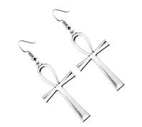 BESPORTBLE 1 Paire Earring props plaqué bijoux goujons boucles d'oreilles pendantes pour femme boucle d'oreille de mode Boucles d'oreilles uniques pendentif croix Silver