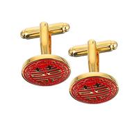 BESPORTBLE 1 Paire Gold Double Happy Cuffe Links Bout de manchette formel boutons de manchette initiales pour hommes boutons de manchette de mariage pour hommes cuivre rouge