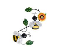 BESPORTBLE 1 Pc Décoration Murale En Fer Forgé Faux Hibou Dehors Chouette De Jardin Nains Décor D'abeille Applique Murale Alimentée Par Batterie Lampes Solaires Extérieures De Plein Air
