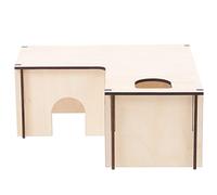 BESPORTBLE 1 Pc Maison De Cachette De Hamster Bac à Litière pour Rats Trousse pour Animaux De Compagnie Cochon Chiens Cage De Cachette pour Hamster Tunnel Et Peaux De Cobaye Dehors en Bois