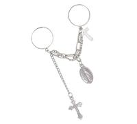 BESPORTBLE 1 Pièce bague croix pour bijoux clé décor de bague de doigt Anneau de doigt bague transversale bague ouverte à deux doigts bague modelage croix alliage
