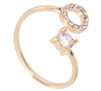 BESPORTBLE 1 Pièce Bague femme or anneau doigt pour bague de mode sonnerie initiale e de fête e réglable e créative e incrustée de strass e chic alliage