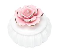 BESPORTBLE 1 Pièce boîte à bijoux en céramique boîtes décoratives décor rose vintage Cas mariage petit coffrets stockage peut décoration en porcelaine bidon en céramique d'étanchéité