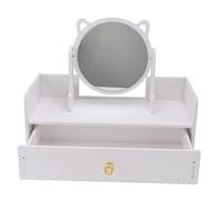 BESPORTBLE 1 Pièce Boîte De Rangement Miroir Cosmétique Branché Tiroirs Maquillage Caddie Titulaire Rétro Enfant Petit Miroir De Bureau Bois Blanche