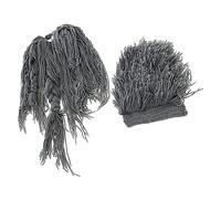 BESPORTBLE 1 Pièce bonnet barbu Chapeau laine élastique barbe de simulation barbare habiller la moustache cosplay barbe faux accessoires de moustache chapeau de fausses moustaches fil Grey