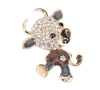 BESPORTBLE 1 Pièce Broche de veau dessin animé Animaux pour mignon vache première fournitures de fête broche du nouvel an accessoire de costume de nouvel an alliage Brown