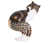 BESPORTBLE 1 Pièce broche renard mode Noir dame nom épingles épingle à nourrice broches rétro broche perle vintage broche rétro élégante Broche pour femme alliage Black