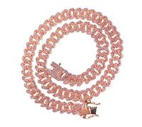 BESPORTBLE 1 Pièce Collier chaîne cubaine collier homme chaîne d'or déclaration pendentif étiqueter chaîne attrayante chaîne rétro accessoires hip-hop chaîne de mode alliage rose