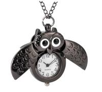 BESPORTBLE 1 Pièce Montre de Poche Hibou clé Montre Gousset Ancienne Hibou pour Femme Fleuri Montre de Poche Chouette Montre de Poche décorative Montre de Poche créative Noir