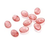 BESPORTBLE 10 Cabochons Ovales en Agate Rouge 10x14 Mm pour Création de Bijoux, Surface Lisse, Base Plate, Accessoires pour DIY Bijoux et Artisanat