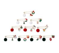BESPORTBLE 10 Ensembles Broche de Noël à L'effigie D'un Personnage, Lot de | Accessoire Délicat pour Écharpes et Foulards, Usage Quotidien ou Remise de Diplôme, Décoration Multi-usage Style Aléatoire