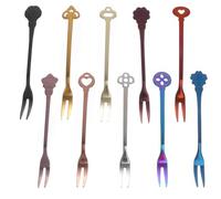 BESPORTBLE 10 Fourchettes à Fruits Créatives en Acier Inoxydable, Petites Fourchettes à Dessert et Gâteau, Vaisselle de Fête Légère et Polyvalente pour Maison, Mariage, Dîner Entre Amis