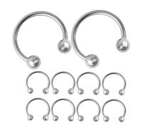 BESPORTBLE 10 Pièces Anneau De Fer à Cheval Hommes Bijoux Pour Anneau Septum Faux Septum Anneau De Nez En Fer à Cheval Anneaux De Septum En Fer à Cheval Silver Alliage