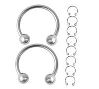 BESPORTBLE 10 Pièces anneau septum Accessoire de casquette Accessoire de chapeau Accessoire de coiffe Hommes fer à cheval bijoux pour anneaux à sourcils piercing au nez alliage Silver