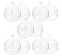 BESPORTBLE 10 Pièces Bougeoirs Suspendus en Plastique Transparent - Boules Photophore Décoratives à Remplir pour Bougies Chauffe-Plat Et Artisanat De Noël Ornements en Verre Acrylique