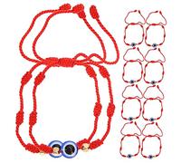 BESPORTBLE 10 pièces Bracelets à Œil de Protection Rouge Lot de Bracelets Ajustables Fil Tressé pour Femme Accessoire et Style Brésilien Unisexe