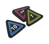 BESPORTBLE 10 Pièces Disques de Marquage Triangulaires Numérotés | Tpe Antidérapant, Bords Arrondis et Profil Plat, Visibilité Nette, Usage Gym et Séances de Pratique