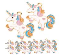 BESPORTBLE 10 Pièces Lot De Breloques Licorne Alliage Pour Création De Bijoux Diy Pendentifs Lumineux Aux Couleurs Intenses Accessoires Pour Bracelets Colliers Porte-clés
