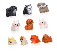 BESPORTBLE 10 pièces Lot de Mini Figurines Chiens Résine Robustes Décorations Détaillées pour Bureau et Maison Assortiment Varié de Races Réalistes
