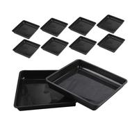 BESPORTBLE 10 Pièces Lot de Soucoupes Carrées Plastique Plateau Récupérateur Eau pour Pots de Fleurs Plateau de Drainage Stable et Résistant pour Jardinières Intérieur Extérieur