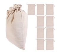BESPORTBLE 10 pièces Lot Épices Coton avec Cordon de Serrage Sachets Vides pour Infusion Thé Soupe Bouillon Mousseline Réutilisable Beige Durables et Pratiques pour Cuisine