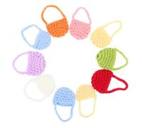BESPORTBLE 10 Pièces Miniature Crochet Bags for Doll House Tiny Knitted Pouches Decoration Set for House Accessories