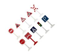 BESPORTBLE 10 pièces Miniature Traffic Indicator Models Educational Roadblock Signs for Role Play and Imaginative Learning