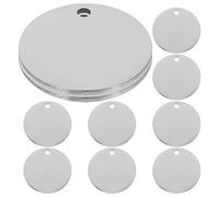 BESPORTBLE 10 Pièces Plaque Ronde Vierge à Estamper pour Chien, en Acier Inoxydable