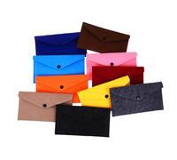 BESPORTBLE 10 pièces Pochettes Feutre avec Bouton-Pression Sacs de Rangement Multifonctions Légers et Portables pour Téléphone Monnaie Câbles et Accessoires Assortiment Couleurs