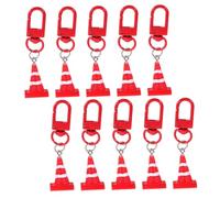 BESPORTBLE 10 pièces Porte Clés Pendentifs Cône de Signalisation Résine Rouge Breloques Suspendues pour Sacs Clés Fête Remplissage DIY
