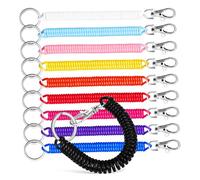 BESPORTBLE 10 pièces Porte Clés Ressorts Élastiques Porte Clefs Tour de Cou Flexibles et Résistants Bracelets Extensibles Badges Trousseau Sécurisé et Pratique