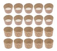 BESPORTBLE 100 Caissettes à Muffins en Papier Kraft Naturel, Petites Tailles Décor Carré et Cupcake, Supports Jetables pour Pâtisserie, Cuisson au Four, Accessoires Idéals pour Fêtes Cuisine