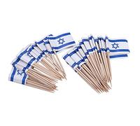 BESPORTBLE 100 Pièces Bâtonnets Drapeau Israël Set De Cure-Dents à Thème Patriotique Drapeaux Piques pour Fêtes Dimensions