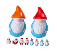 BESPORTBLE 10pièces Figurine de Père Noël Miniature Résine Mini-Figurines Décoratives de Noël Kit de Décoration de Maison de Poupée Style Aléatoire