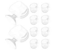 BESPORTBLE 10pièces Ventouse Distributeur Nourriture pour Poissons Plantes Aquatiques Bol Acrylique Support Aquarium Mangeoire vers Rouges