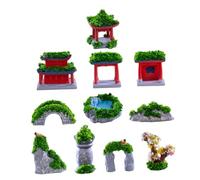 BESPORTBLE 11 pièces Set de Micro Chinois Décor Miniature DIY pour Jardin Ornements Style Ancien Décoration pour Ponts et Jardins Miniatures