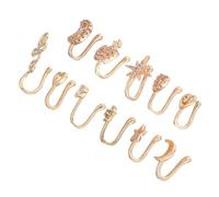 BESPORTBLE 11pièces Anneaux de Nez Africains Faux Piercings à Clip Lot de Cuivre pour Femmes et Hommes Décoration de Nez sans Piercing